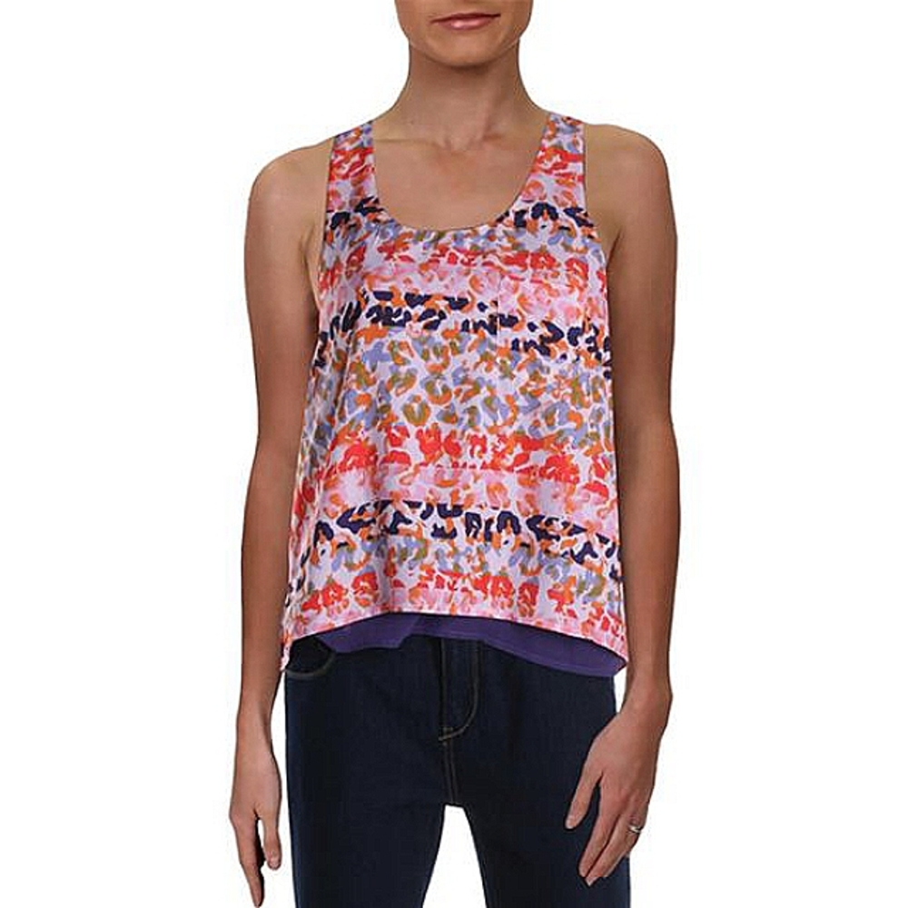 NEW w/tags Q&A Animal Print Racer Back Multicolor Sleeveless Blouse Sz Med NWT